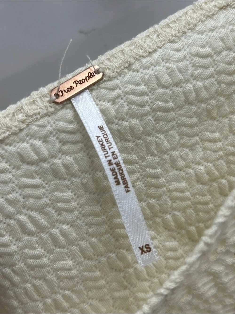 Free People ivory textured